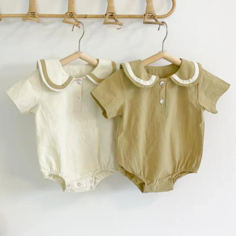 Elena Preppy Style Elegant Romper