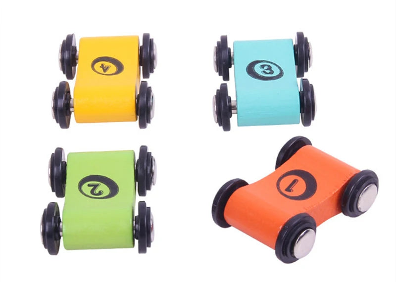 Baby Wooden Slide Car Model Toys Trolley Track Slide Cars Games Inertia Pull Back Glider Early Education Toys For Boy Mini Racer