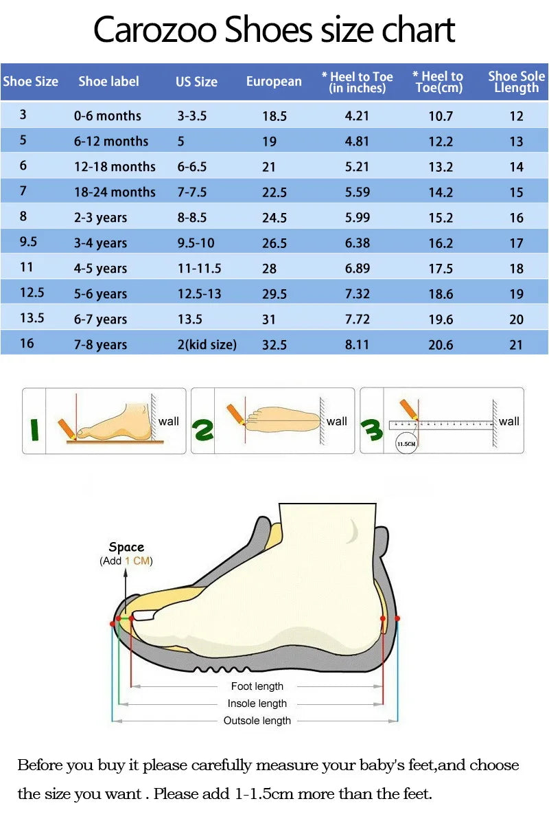 003Carozoo Newborn Baby Shoes Infant Shoes Slippers Soft Leather Baby Boys First-Walkers Girl Shoes