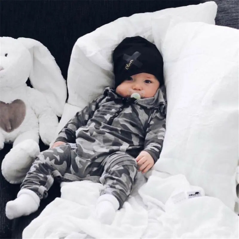 Emiliano Camouflage Romper Baby Long Sleeve Outfit Warm