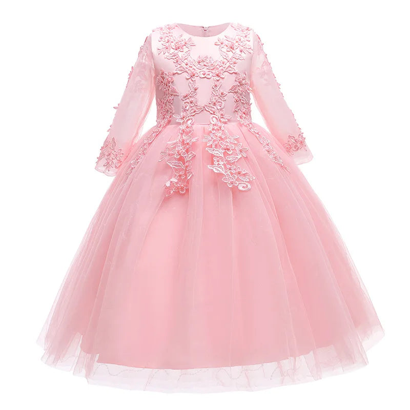 2025 new year dress flower girl dress female baby elegant embroidery  dress