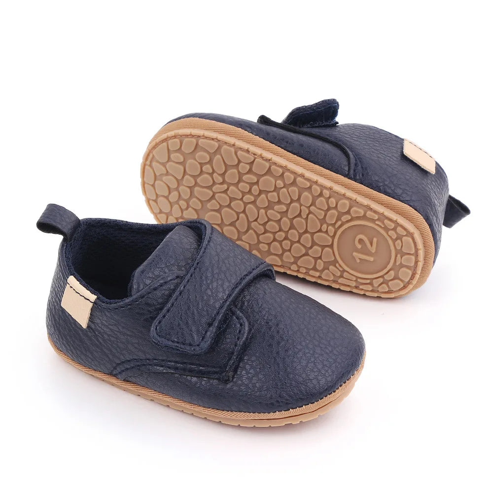 Newborn Baby Shoes Baby Boy Girl Shoes Classic Leather Rubber Sole Anti-slip