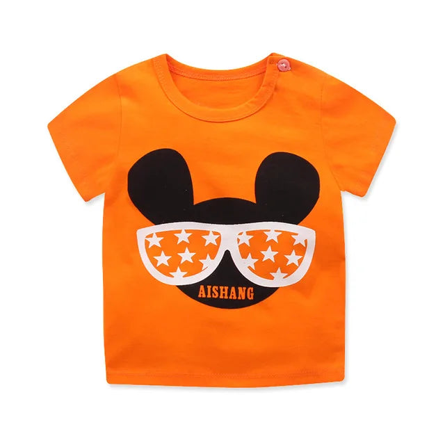 Gael Short Sleeve Cartoon Print Tees - GuGuTon baby store - Baby Fashion - Toddlers Outfits - Babies Outfits - Toddler Clothes - Kids Clothing - Newborn Clothes - Newborn Wear - Kids Wear - Trending Clothes - Trending Outfits - Fall Fashion - Winter Fashion - Girls Clothes - Boys Clothes - Babies Wear - Kids Accessories - KidsWear - Summer Clothes - Summer Fashion - Summer Trend - Falls Sweaters - Tops - Bottom - Jeans - Blouse - Dresses - Newborn Dresses - Toys