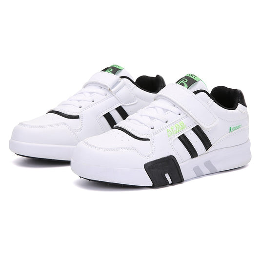 Boys Flat Casual Shoes Child White Leather Sneakers