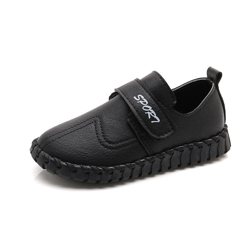 Children Black Leather Boys Single Primary Casual Shoes Baby Shoes Casual - GuGuTon