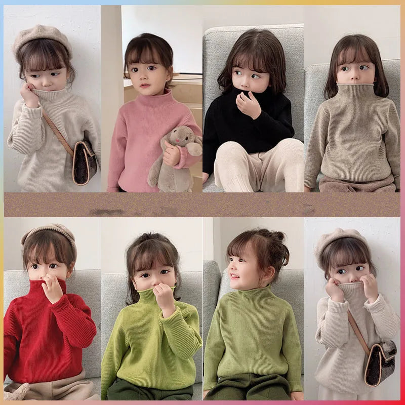 Amaia Knitted Spring Winter Autumn Wear Long Warm Solid Toddler Top