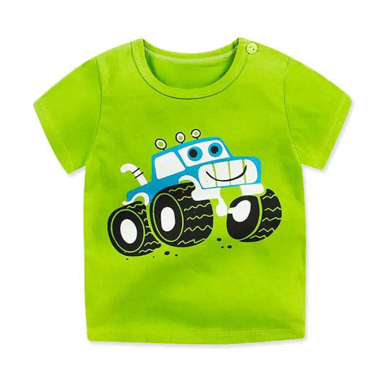 Gael Short Sleeve Cartoon Print Tees - GuGuTon baby store - Baby Fashion - Toddlers Outfits - Babies Outfits - Toddler Clothes - Kids Clothing - Newborn Clothes - Newborn Wear - Kids Wear - Trending Clothes - Trending Outfits - Fall Fashion - Winter Fashion - Girls Clothes - Boys Clothes - Babies Wear - Kids Accessories - KidsWear - Summer Clothes - Summer Fashion - Summer Trend - Falls Sweaters - Tops - Bottom - Jeans - Blouse - Dresses - Newborn Dresses - Toys