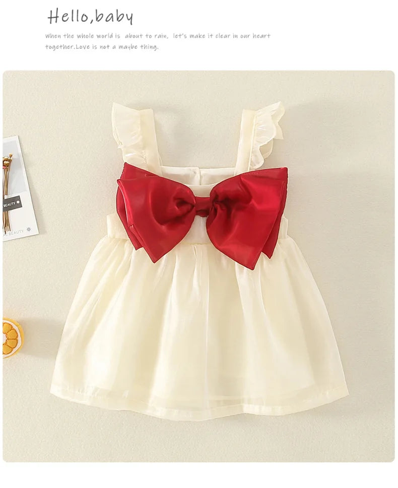 New Baby Girl Dress Summer Child Sweet Princess Infant Twins Party Wedding Children Clothing Birthday Gift Bowknot Bebe Ropa