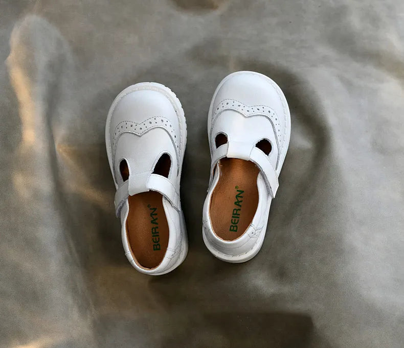 Children shoes British leather princess shoes Geniune leather shoes baby shoes spring autumn models single shoes campus soft sho