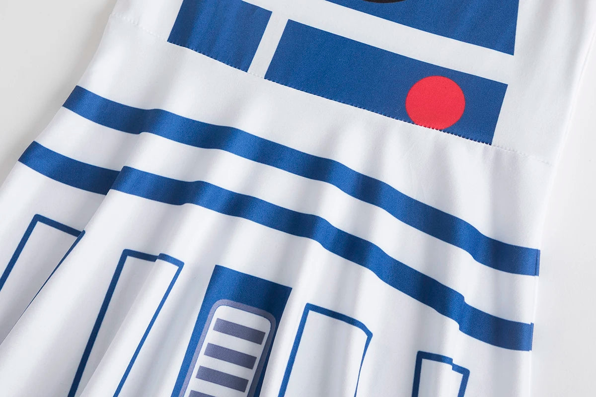 Girl's Droid Dress Girl's Droid Costume Girl's Star dress Girl's princess Costume Little Blue Droid R2D2 dress