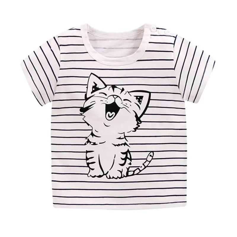 Gael Short Sleeve Cartoon Print Tees - GuGuTon baby store - Baby Fashion - Toddlers Outfits - Babies Outfits - Toddler Clothes - Kids Clothing - Newborn Clothes - Newborn Wear - Kids Wear - Trending Clothes - Trending Outfits - Fall Fashion - Winter Fashion - Girls Clothes - Boys Clothes - Babies Wear - Kids Accessories - KidsWear - Summer Clothes - Summer Fashion - Summer Trend - Falls Sweaters - Tops - Bottom - Jeans - Blouse - Dresses - Newborn Dresses - Toys
