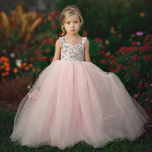 Kids Girls Summer Princess Dress for Weddings and Parties
