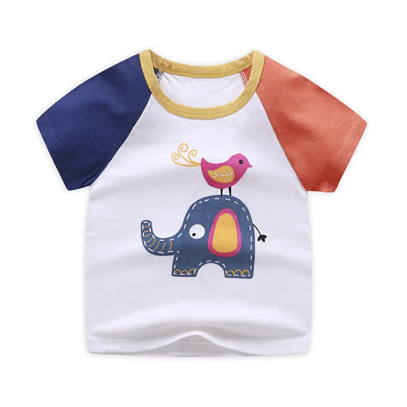 Gael Short Sleeve Cartoon Print Tees - GuGuTon baby store - Baby Fashion - Toddlers Outfits - Babies Outfits - Toddler Clothes - Kids Clothing - Newborn Clothes - Newborn Wear - Kids Wear - Trending Clothes - Trending Outfits - Fall Fashion - Winter Fashion - Girls Clothes - Boys Clothes - Babies Wear - Kids Accessories - KidsWear - Summer Clothes - Summer Fashion - Summer Trend - Falls Sweaters - Tops - Bottom - Jeans - Blouse - Dresses - Newborn Dresses - Toys