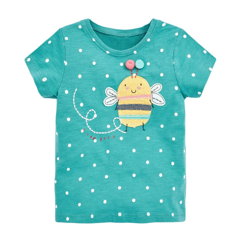 Olivia T-shirt  Sleeves Summer Clothes with Little Bees Lovely for Baby Girls