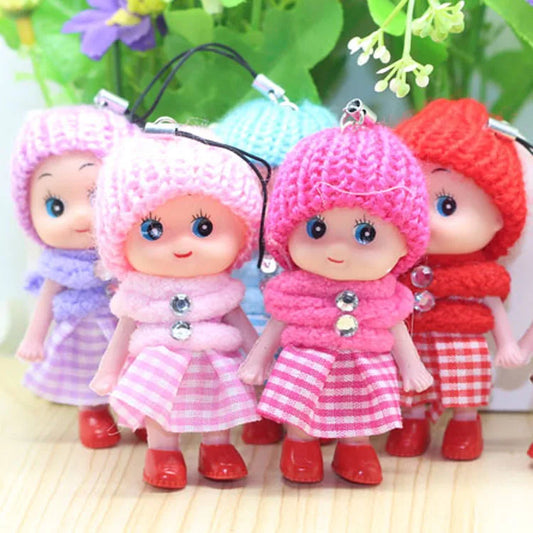 5 Pcs Kids Mini Doll Toys for Girls 8 Cm Cute Soft Plush Skirt Dolls
