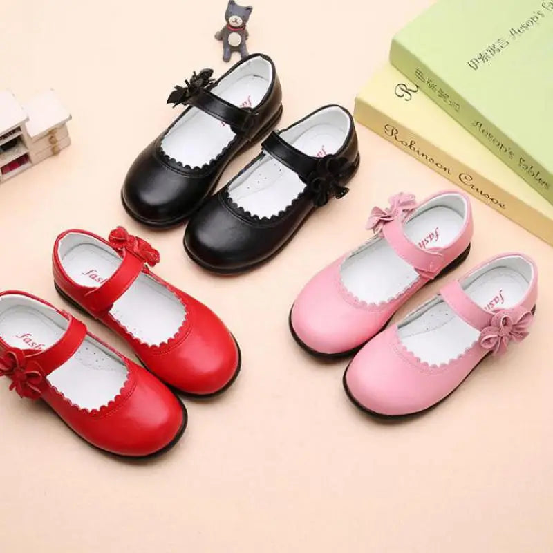 Girls Leather Shoes for Children Wedding Dress Princess School Shoes