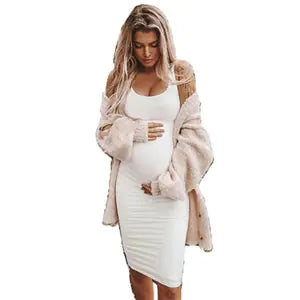 Maggie Sleeveless Round Neck Maternity Dress for Pregnant Women