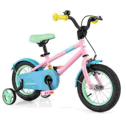 Kids Bike with Adjustable Handlebar and Saddle Pink-12 Inches