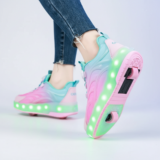 Paula LED Roller Skate Sneakers for Kids – USB Rechargeable Ages 5-14