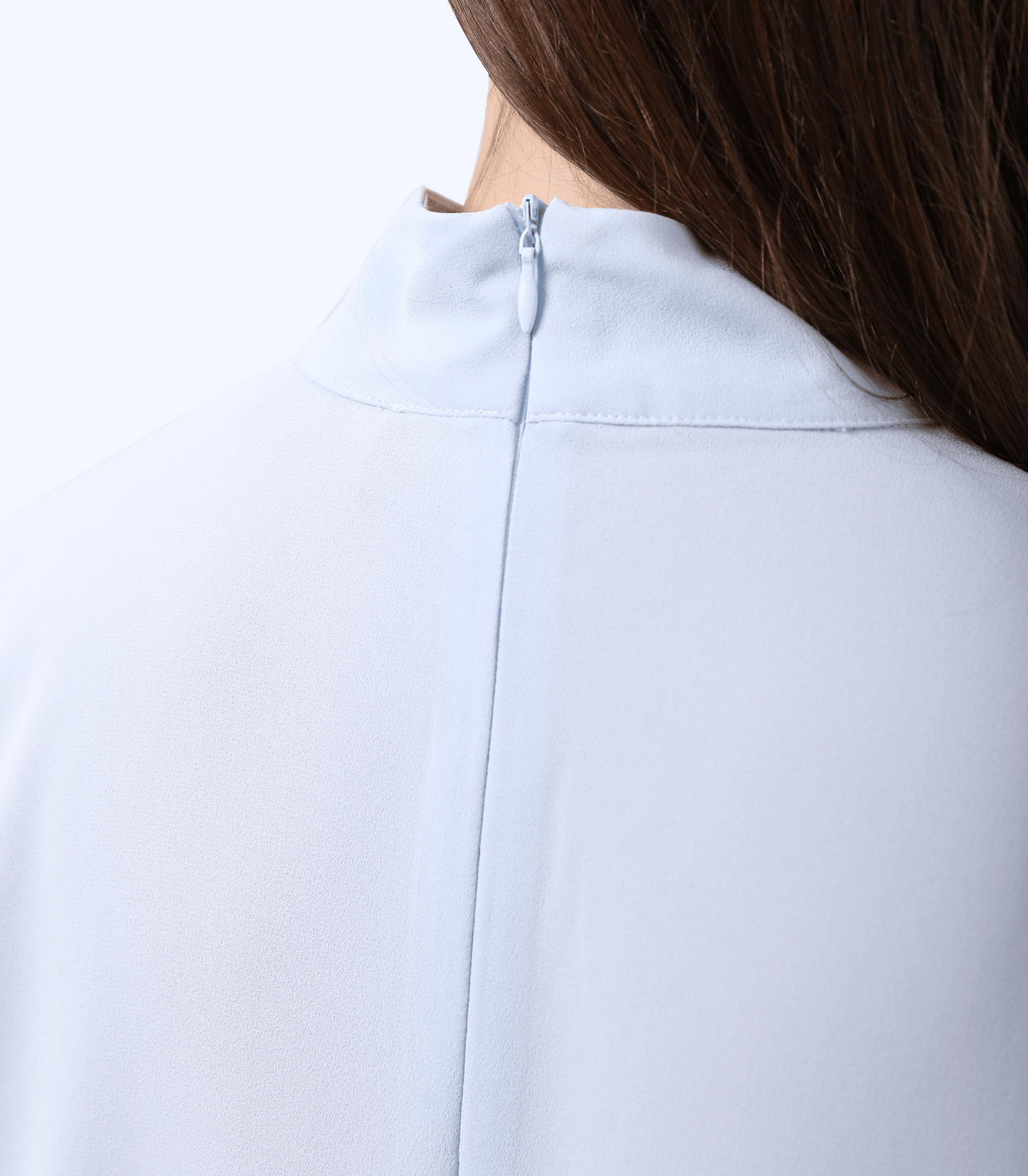 Alexa Sky Blue Long Sleeve Mock Neck Maternity Outfit