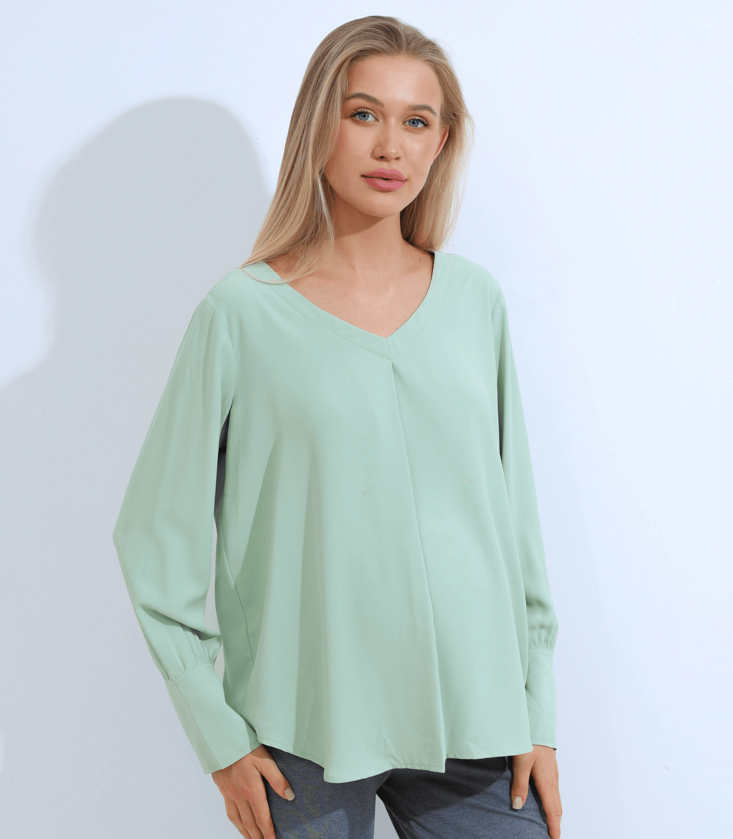 Edilenny Olive Long Sleeve V-Neck Pleat Maternity Outwear