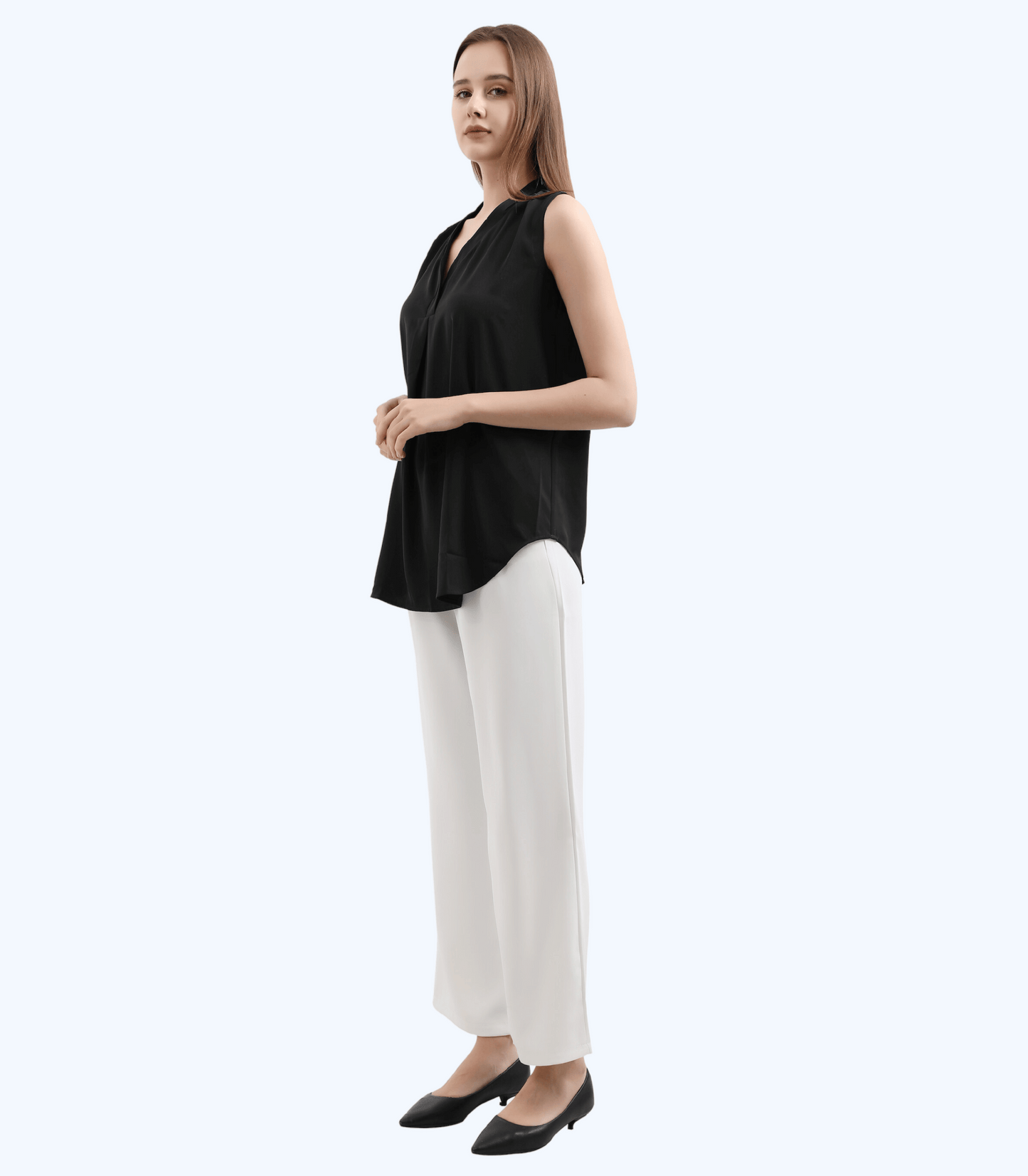 Zoila Pleat Front V-Neck Maternity Outwear