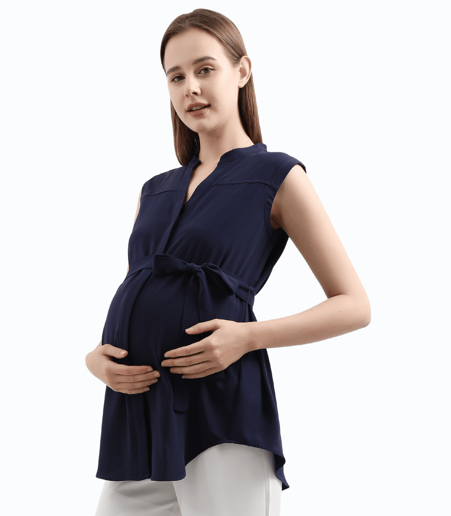 Priscila V-Neck Sleeveless Tie Front Maternity Wear