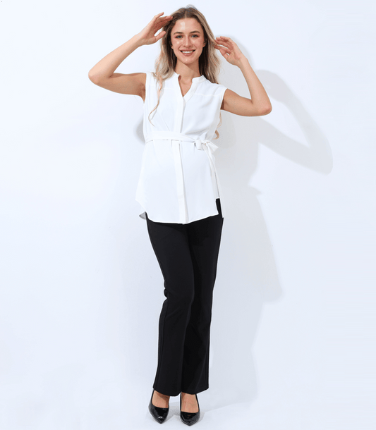 Priscila V-Neck Sleeveless Tie Front Maternity Wear