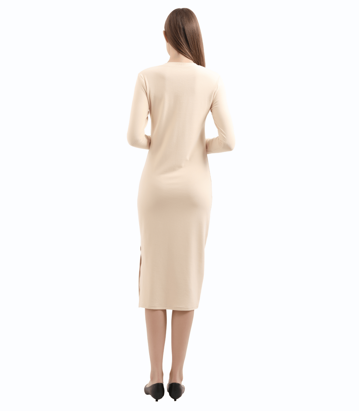 Estrella V-Neck Fitted Maternity Maxi Sweater Dress