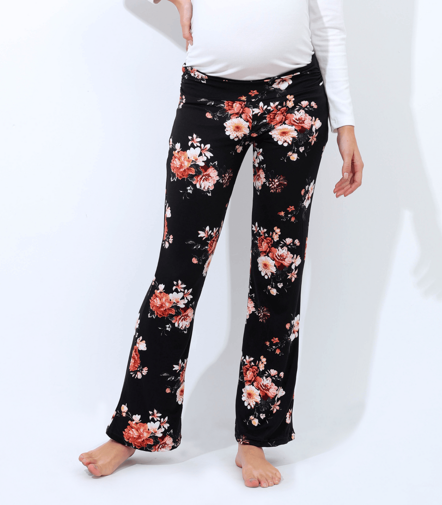 Bianca Below Bump Maternity Postpartum Pajama Pants (Floral)