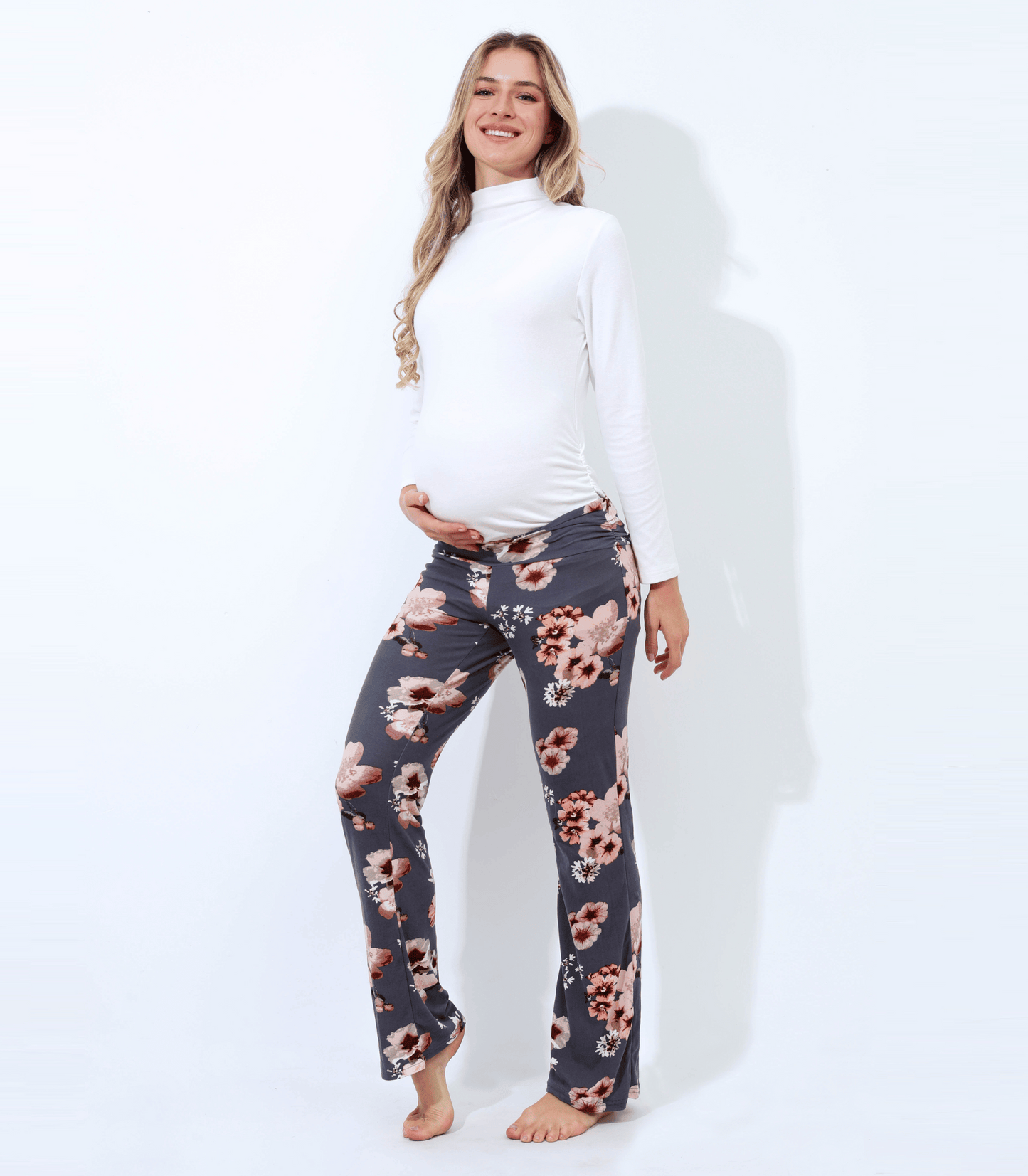 Bianca Below Bump Maternity Postpartum Pajama Pants (Floral)