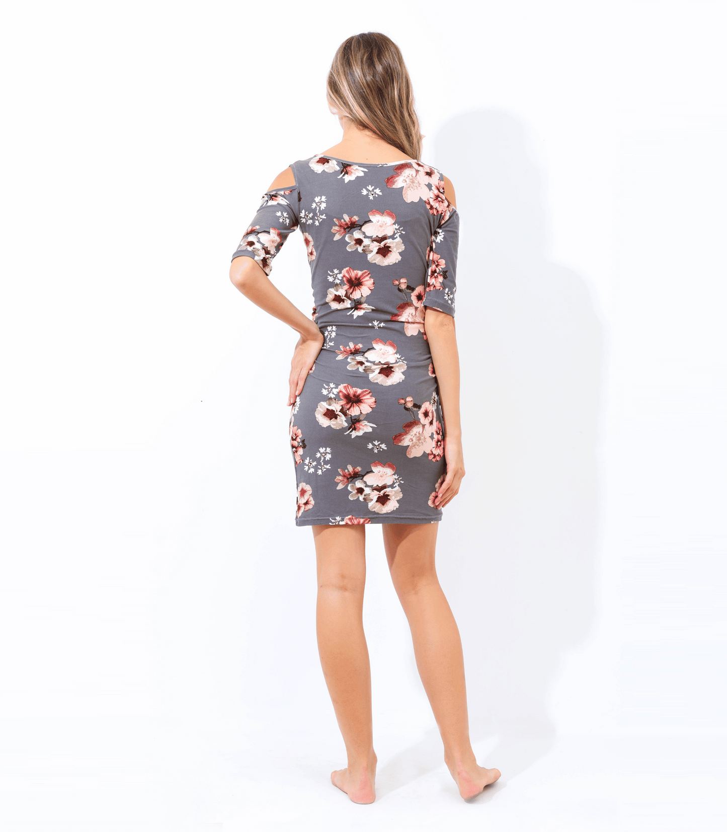 Sonia Floral Cold Shoulder Fitted Dress