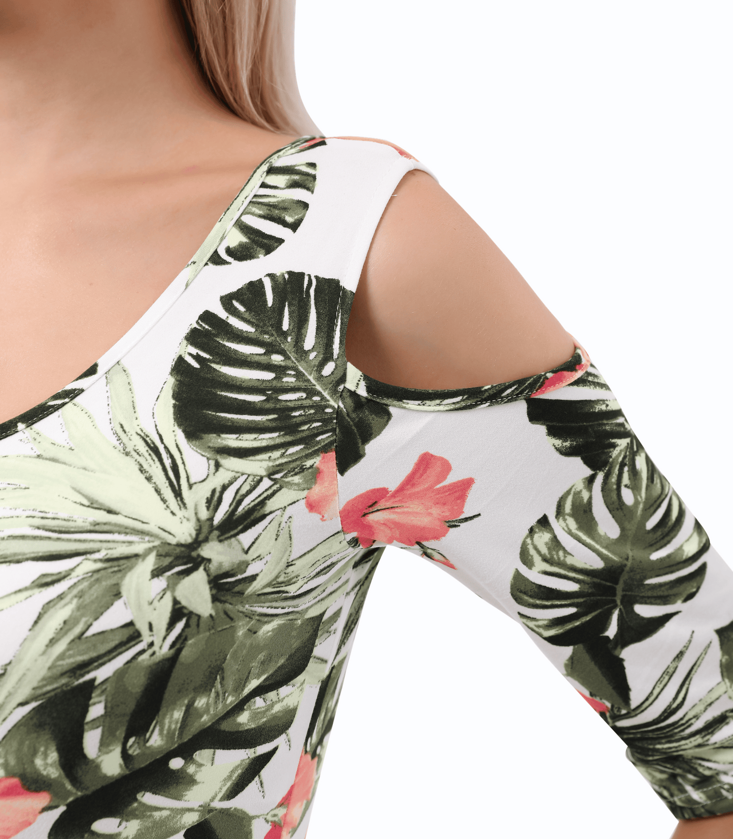 Sonia Floral Cold Shoulder Fitted Dress