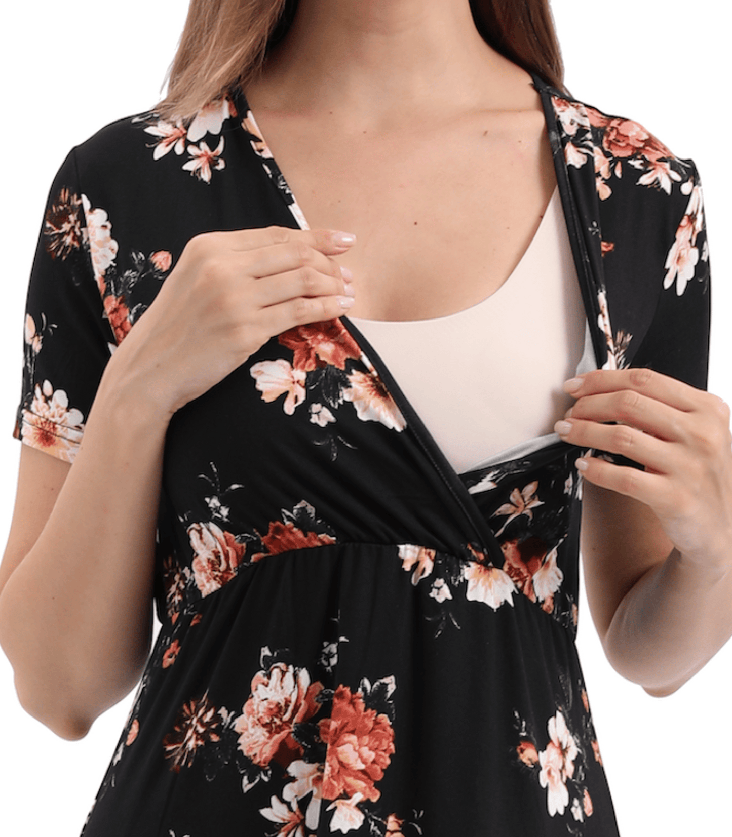 Celia Floral Hi-Low Maternity Maxi Dress