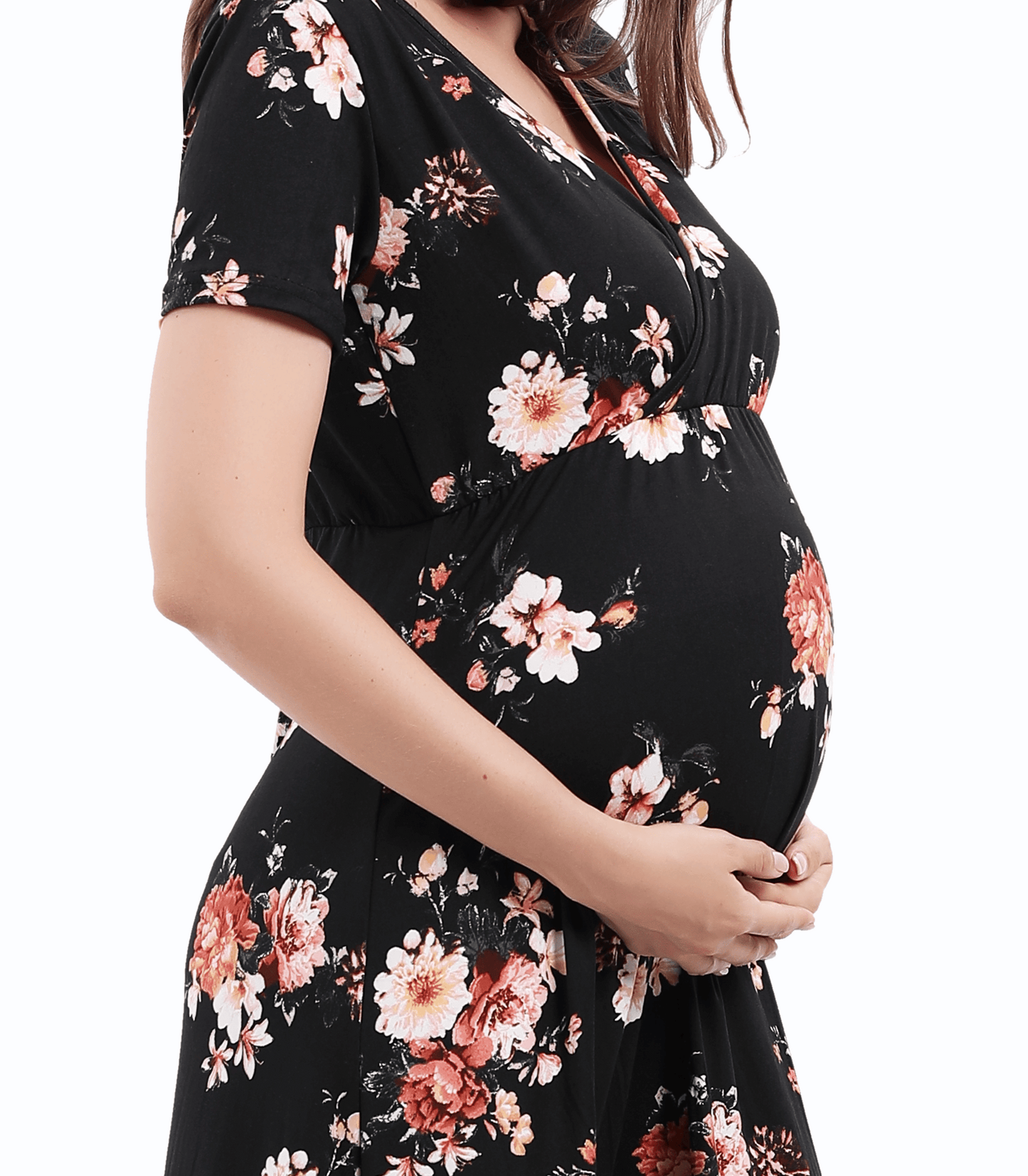 Celia Floral Hi-Low Maternity Maxi Dress