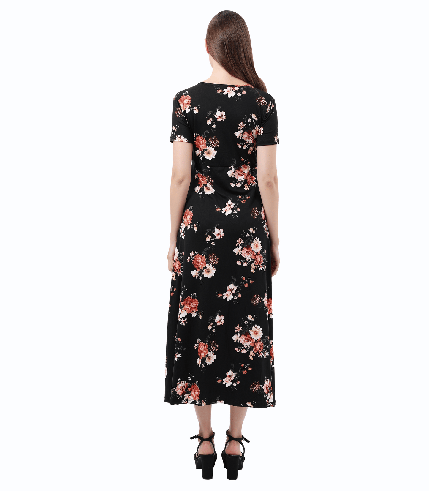 Celia Floral Hi-Low Maternity Maxi Dress