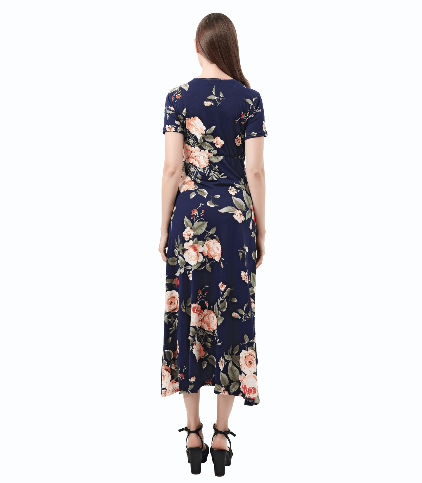 Celia Floral Hi-Low Maternity Maxi Dress