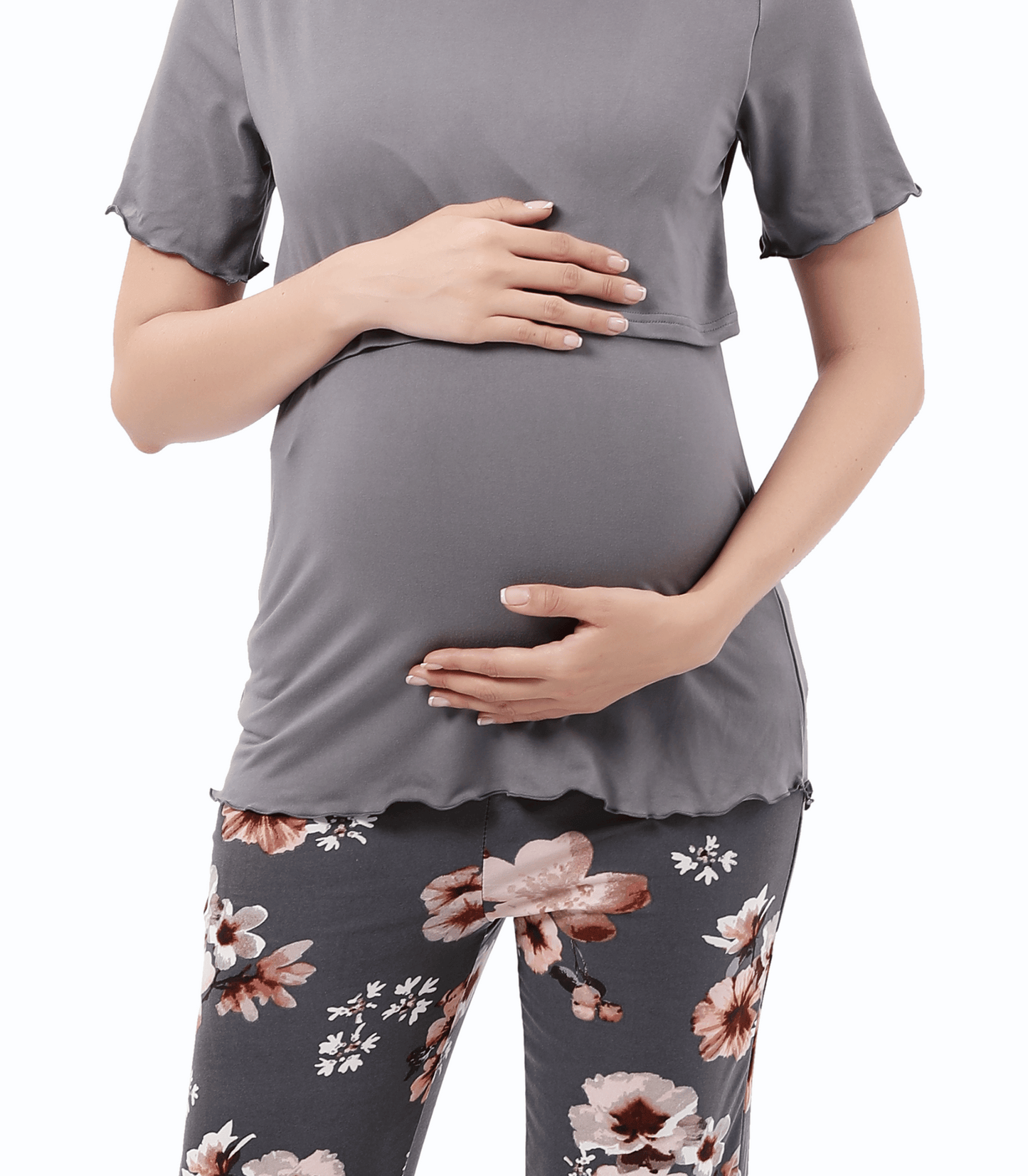 Veronica Bump Friendly Nursing Pajama Set Colored