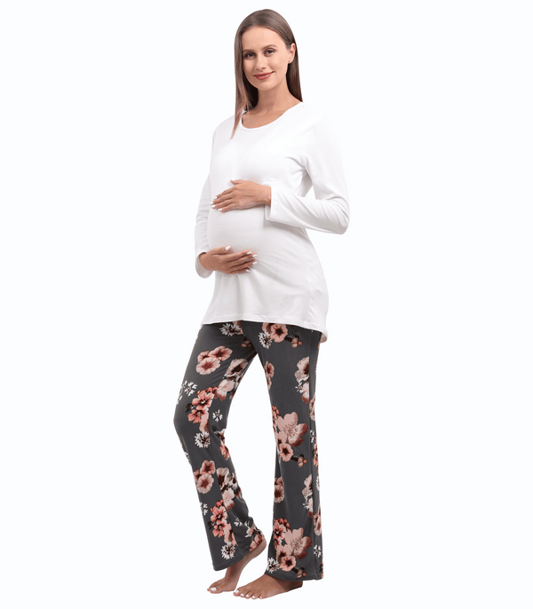 Miguelina Long Sleeve Bump Friendly Nursing Pajama Set