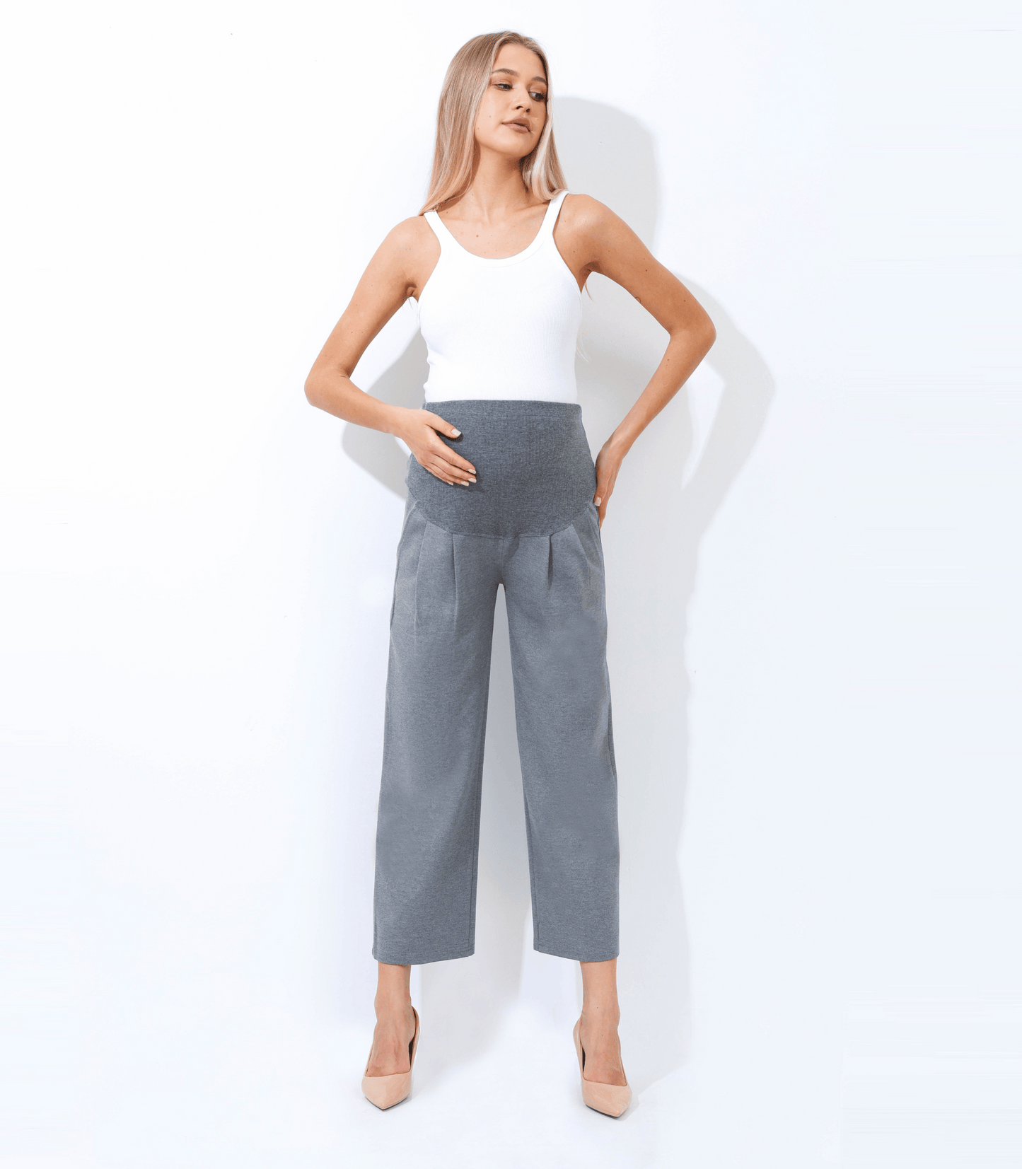 Gloria The Wide Leg Maternity Ankle Pant