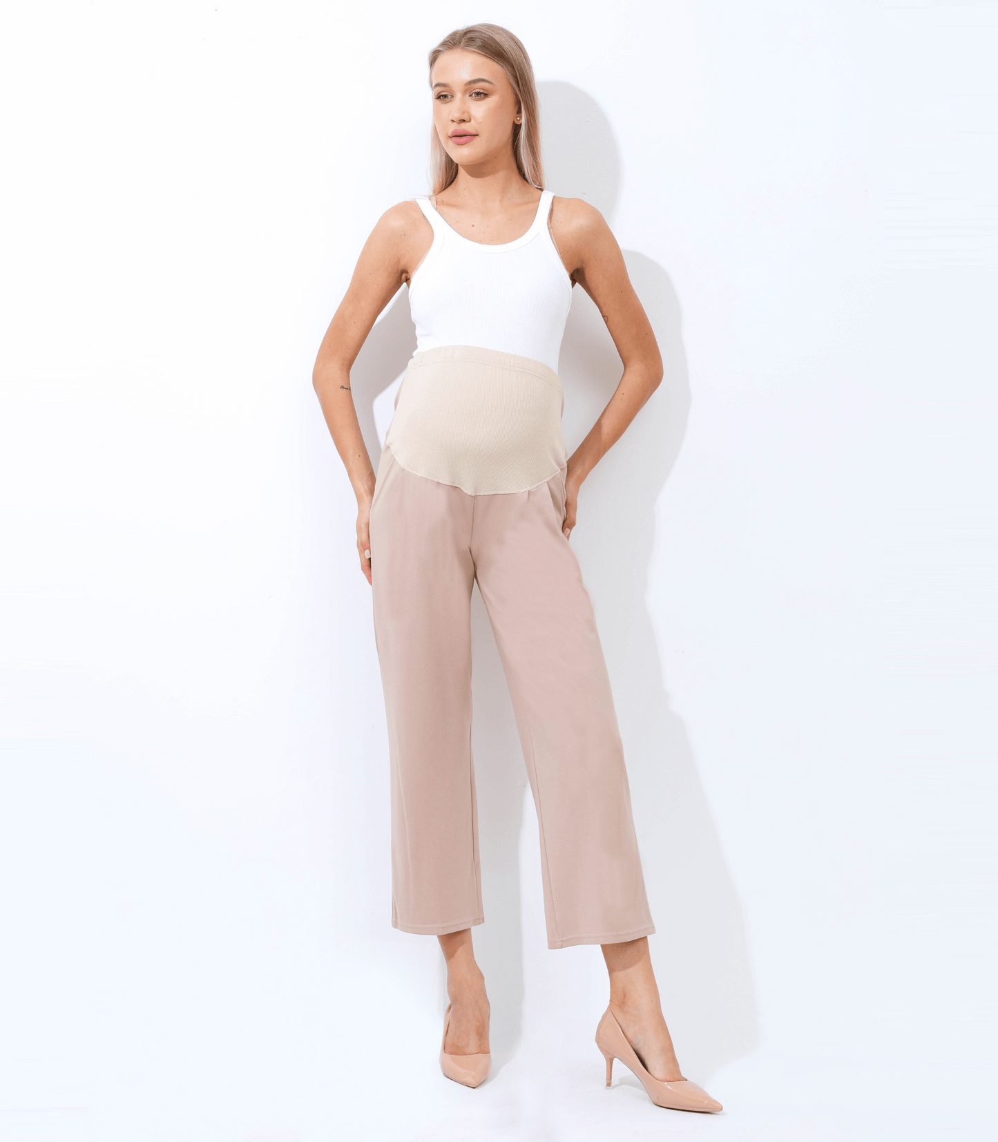 Gloria The Wide Leg Maternity Ankle Pant