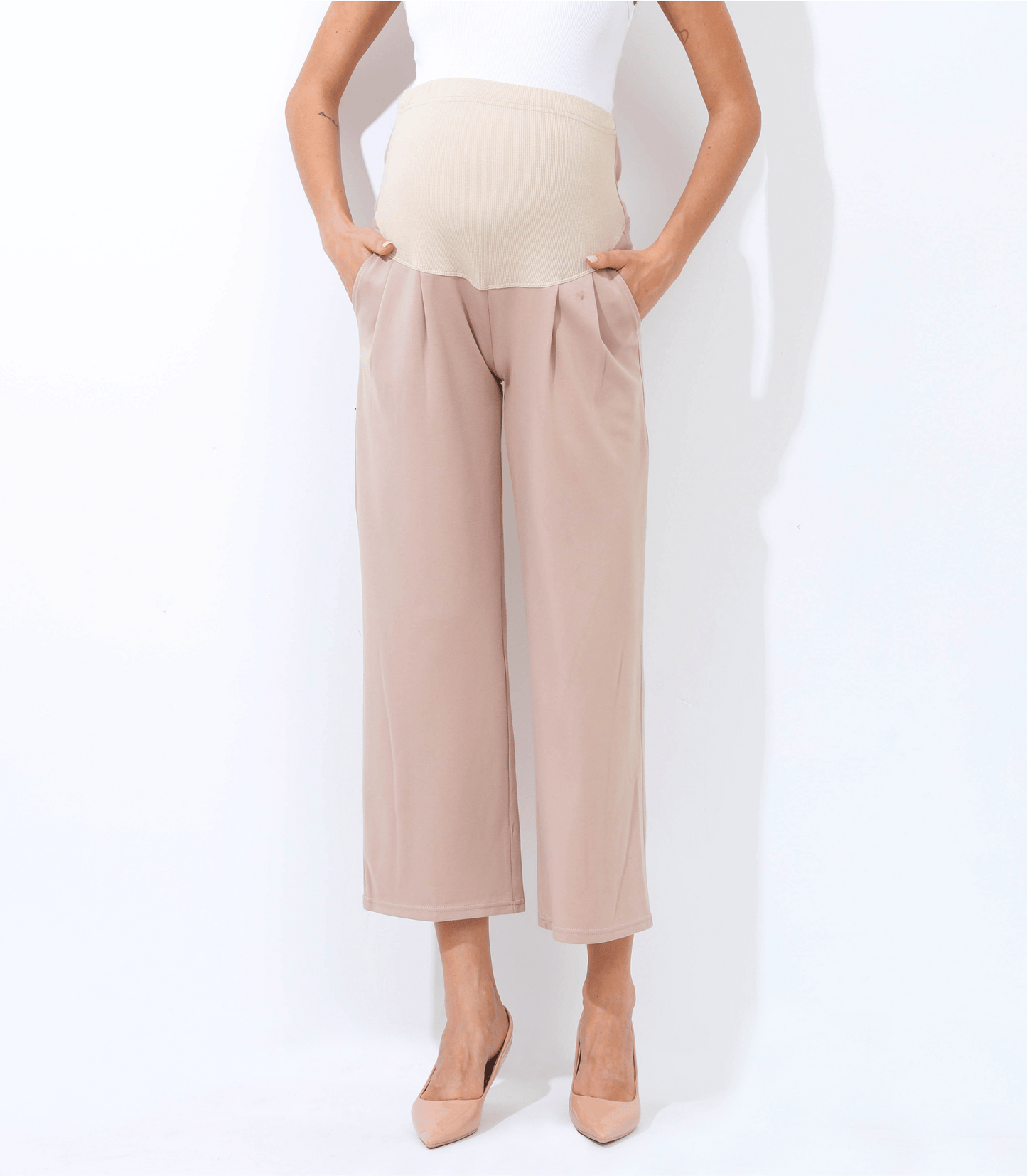 Gloria The Wide Leg Maternity Ankle Pant