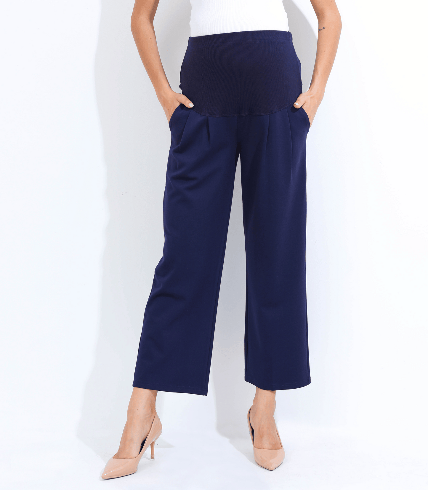 Gloria The Wide Leg Maternity Ankle Pant