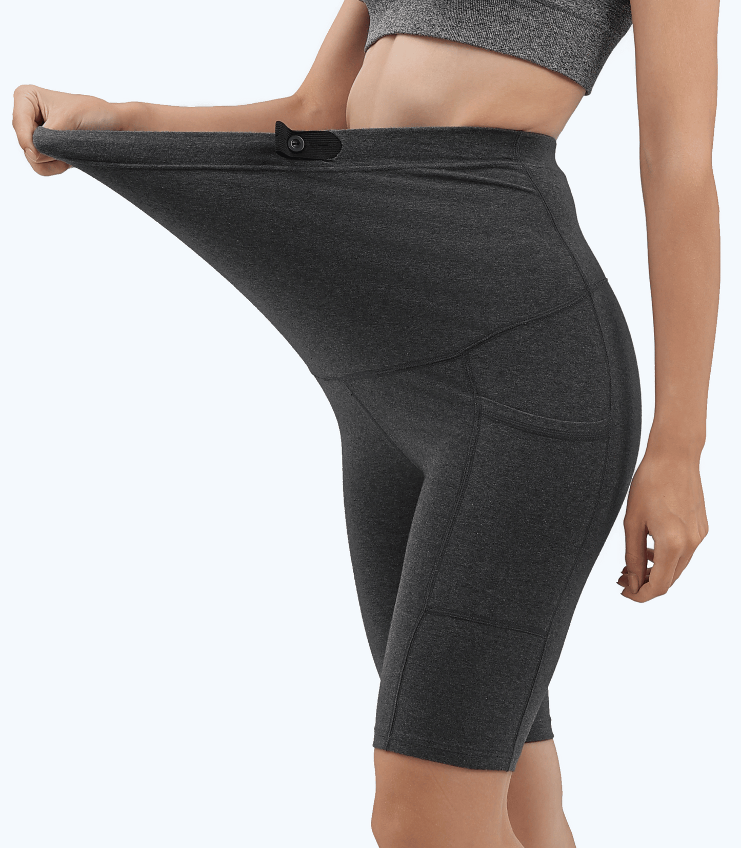 Dineiris Maternity Yoga Shorts with Pockets