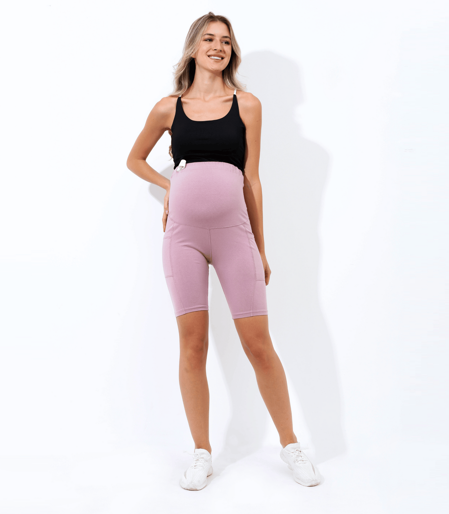 Dineiris Maternity Yoga Shorts with Pockets