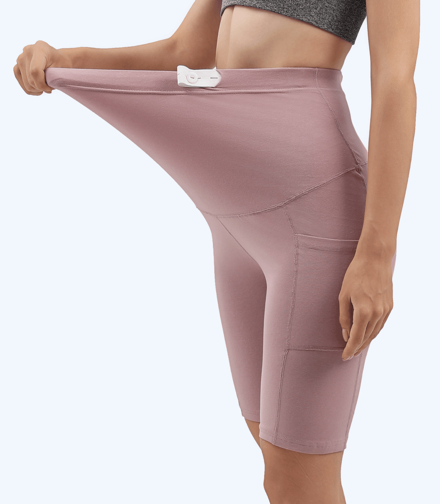 Dineiris Maternity Yoga Shorts with Pockets