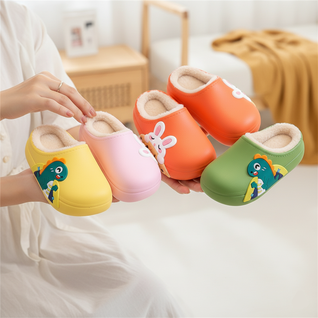Plush Warm Waterproof Slippers Ages 2 to Adults