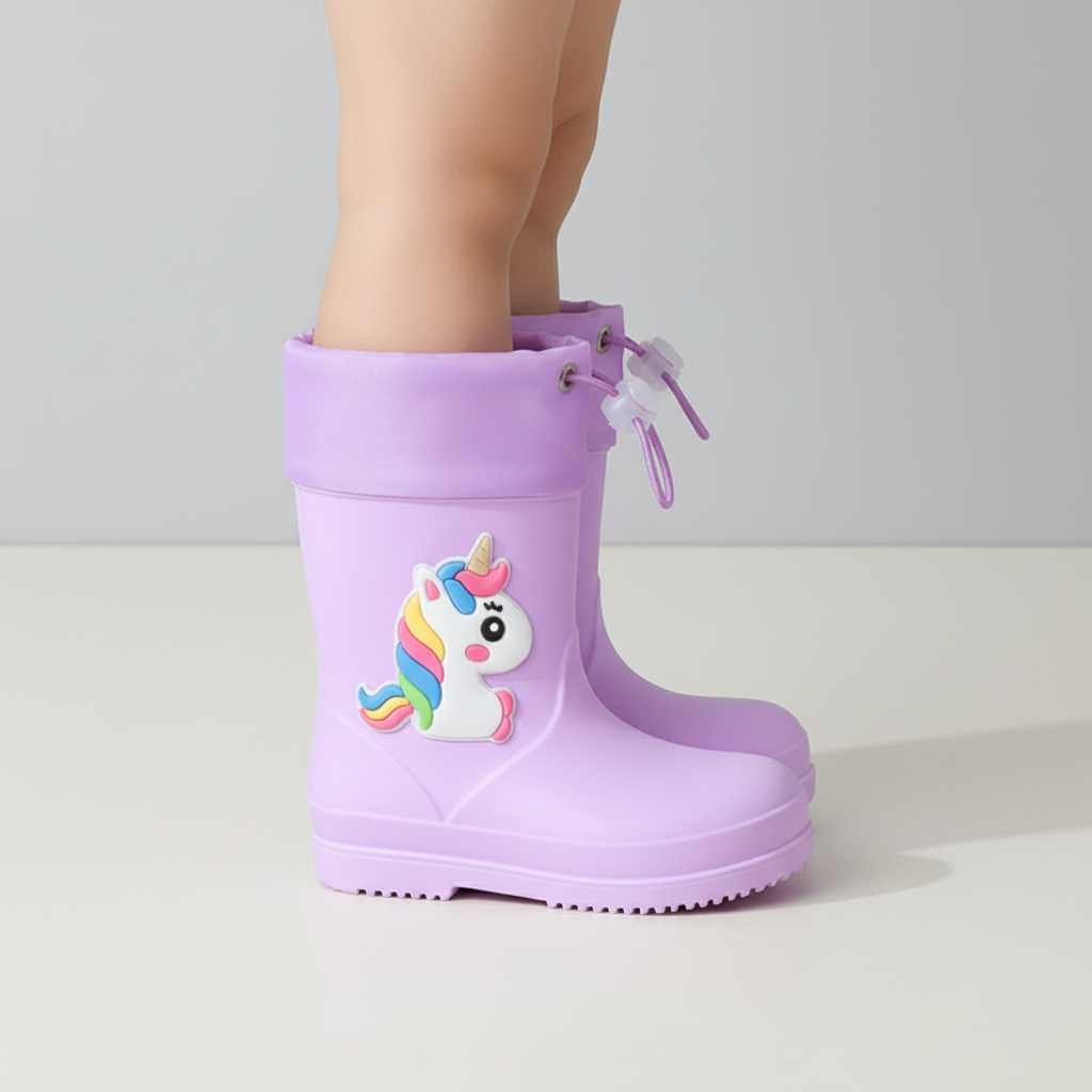 Farina Unicorn Waterproof Non-Slip Rain Boots Ages 0-3 Years