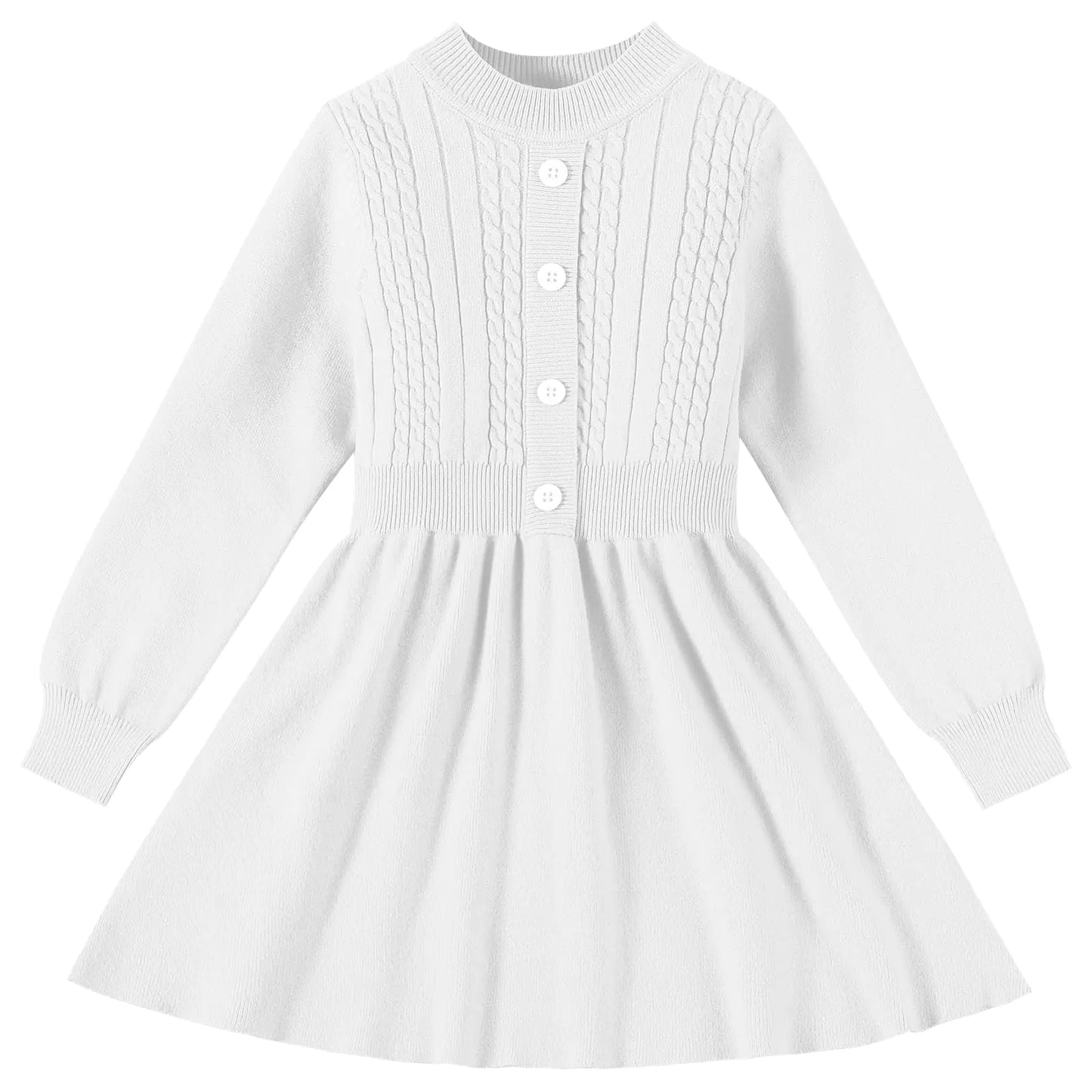 Dress Baby Girl Long Sleeve Dresses Christmas Knitted Button Front Girls Fall Winter