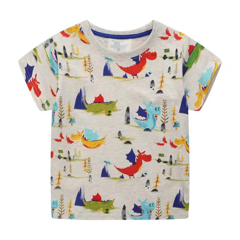 Diego round Neck Short-Sleeved T-shirt - GuGuTon baby store - Baby Fashion - Toddlers Outfits - Babies Outfits - Toddler Clothes - Kids Clothing - Newborn Clothes - Newborn Wear - Kids Wear - Trending Clothes - Trending Outfits - Fall Fashion - Winter Fashion - Girls Clothes - Boys Clothes - Babies Wear - Kids Accessories - KidsWear - Summer Clothes - Summer Fashion - Summer Trend - Falls Sweaters - Tops - Bottom - Jeans - Blouse - Dresses - Newborn Dresses - Toys